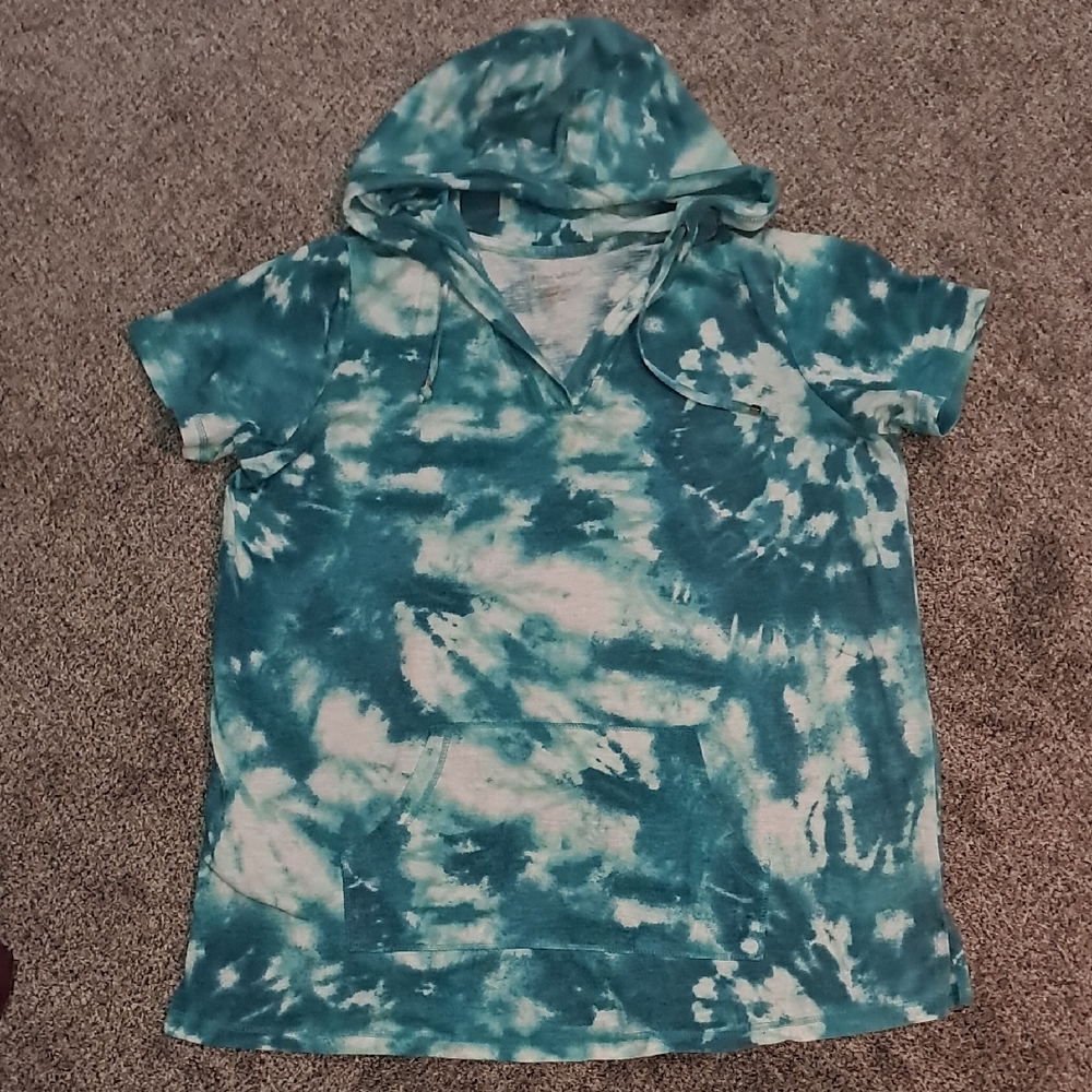 Woman Within Womens Tie Dye Blue And White 18/20 Large